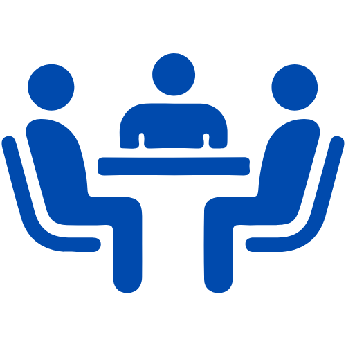 Icon 3 Personen am Tisch