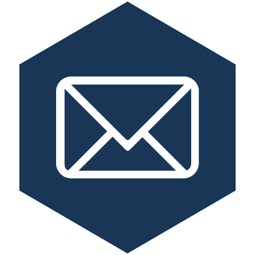 Icon E-Mail auf blauem Grund